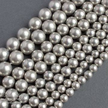 Жемчуг Майорка Серебро бусины серый металлик 6 8 12 мм - фото изображение товара, artikul: 107067