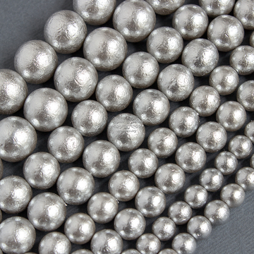 Жемчуг майорка фактурные серебристые серые бусины 8 мм - фото изображение товара, artikul: 107079