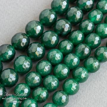 Агат зеленый бусины шарики огранка 12 мм - фото изображение товара, artikul: 107091
