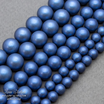 Жемчуг Берлинская лазурь синий 6 8 10 мм бусины шар - фото изображение товара, artikul: 107207