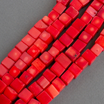 Коралл натуральный 9х8 мм красные бусины кубики - уменьшенное изображение 3