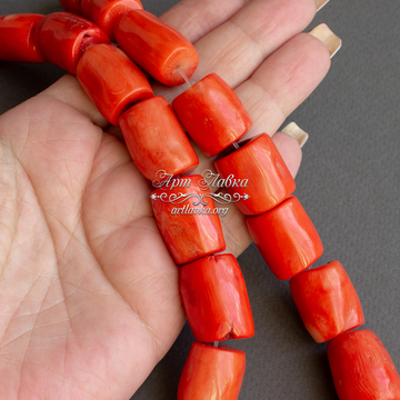 Коралл оранжевый 24х16 мм натуральный большие бусины фриформ artikul: 107418 photo 4