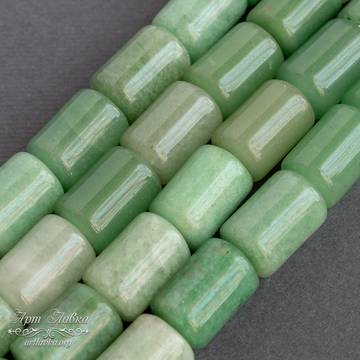 Нефрит натуральный 14х10 мм бусины трубочки цилиндры - фото изображение товара, artikul: 107466