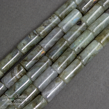Лабрадор бусины трубочки цилиндры 15х7 мм - фото изображение товара, artikul:  