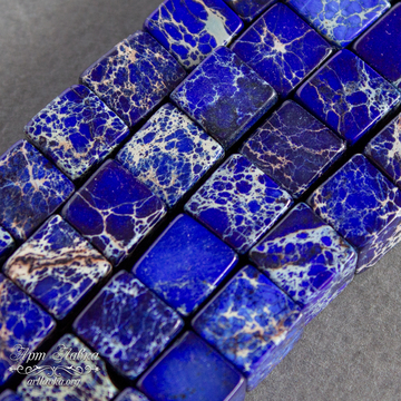 Варисцит 6х6 мм синие бусины куб - фото изображение товара, artikul: 107727