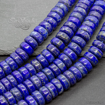 Лазурит крупный рондель 10х5 мм Афганистан code: 112411 изображение 5