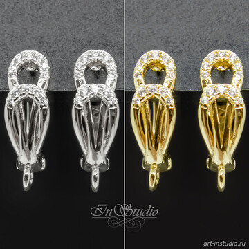 Швензы для серег Ника родий с фианитами code: 107940 изображение 5