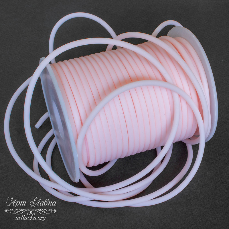 Шнур силиконовый 3 мм полый розовый - увеличенное фото изображение в карточке товара артикул: 108076