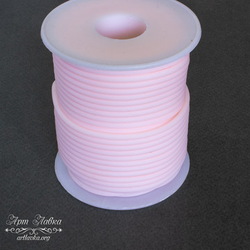 Шнур силиконовый 3 мм полый розовый арт: 108076 фото 2