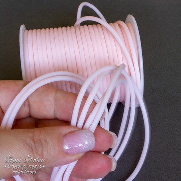 Шнур силиконовый 3 мм полый розовый art: 108076 фотография 3
