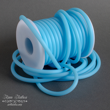 Шнур силиконовый 5 мм полый голубой - фото изображение товара, artikul: 108075