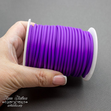 Шнур силиконовый 3 мм полый фиолетовый арт: 108078 фото 2