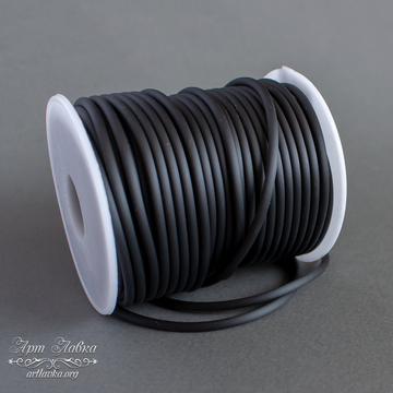 Шнур каучуковый 3 мм черный полый - фото изображение товара, artikul: 108084
