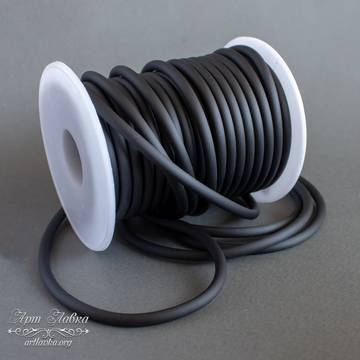 Шнур каучуковый 4 мм черный полый - фото изображение товара, artikul: 108083