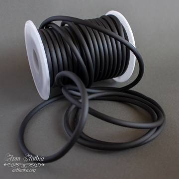 Шнур каучуковый 4 мм черный полый art: 108083 фотография 3