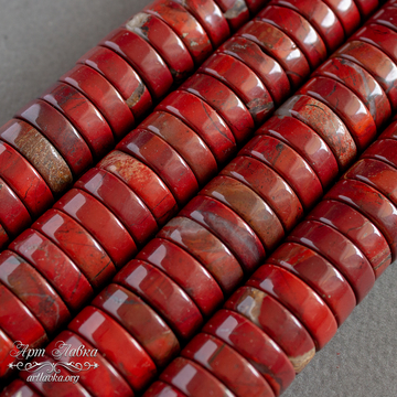 Яшма красная 15 мм бусины рондель - фото изображение товара, artikul:  