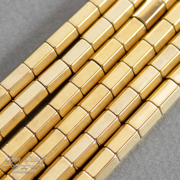 Гематит трубочки шестигранные 8х5 мм золотистые бусины - фото изображение товара, artikul: 108331