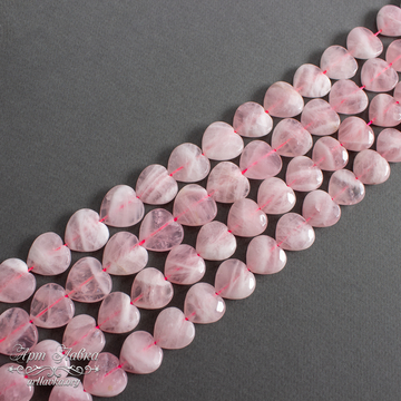 Мадагаскарский розовый кварц 19 мм бусины сердечки code:   изображение 5