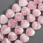 Мадагаскарский розовый кварц 19 мм бусины сердечки - маленькое фото 1