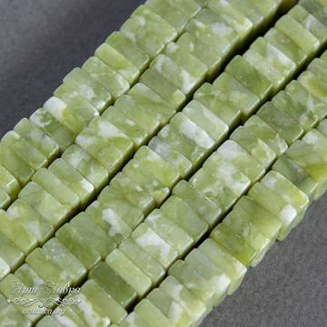 Агат салатовый 8х3 мм бусины квадратные рондели - фото изображение товара, artikul: 108427
