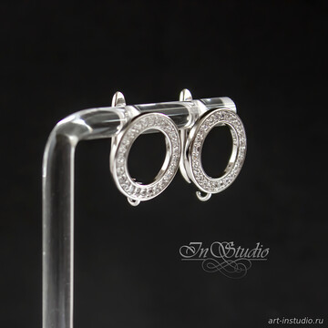 Швензы для сережек КЛАРИС родий с фианитами artikul: 107952 photo 4