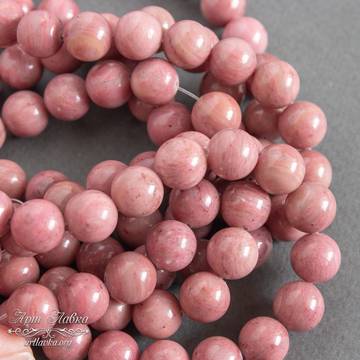 Родонит розовый 6 8 10 мм бусины шарики люкс арт: 109426 фото 2
