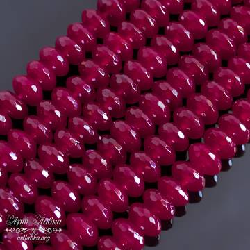 Халцедон рубиновый 12 мм бусины рондели с огранкой - фото изображение товара, artikul: 108605