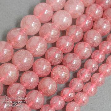 Клубничный кварц 6 8 10 12 мм бусины шарики - фото изображение товара, artikul: 108762