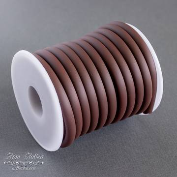 Шнур силиконовый коричневый 5 мм полый - фото изображение товара, artikul: 108768
