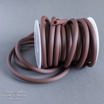 Шнур силиконовый коричневый 5 мм полый арт: 108768 фото 2
