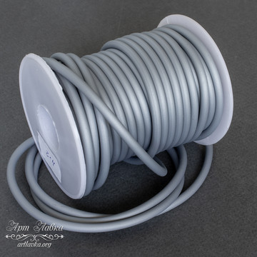 Шнур силиконовый серебристо серый 3 мм полый - фото изображение товара, artikul: 108771