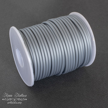 Шнур силиконовый серебристо серый 3 мм полый artikul: 108771 photo 4