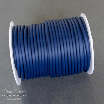 Шнур силиконовый темно синий 3 мм полый art: 108774 фотография 3