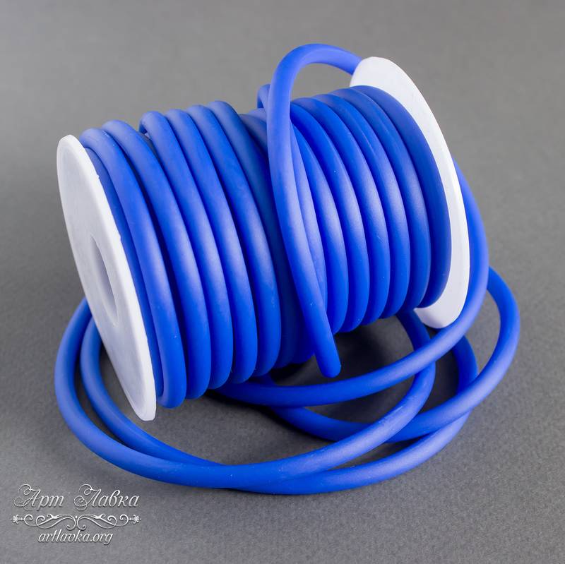 Шнур силиконовый ярко синий 5 мм полый - увеличенное фото изображение в карточке товара артикул: 108777