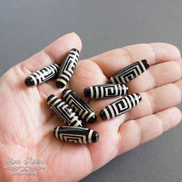 Бусина Дзи Лабиринт из природного агата artikul: photo 4