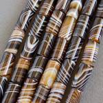 Агат Ботсвана 16х8 мм полосатые бусины трубочки цилиндры - уменьшенное изображение 3