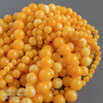 Кварц желтый 6 8 10 12 мм бусины шарики art: 109355 фотография 3