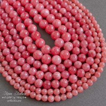 Кварц темно розовый 6 8 10 мм бусины шарики арт: 109361 фото 2