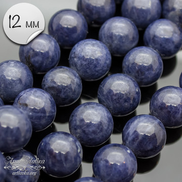 Сапфир природный 12 мм бусины глянцевые шарики - фото изображение товара, artikul: 109409