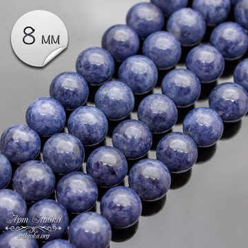 Сапфир природный 8 мм бусины полированные шары - фото изображение товара, artikul: 109414
