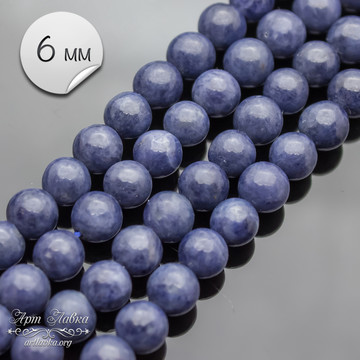 Сапфир натуральный 6 мм бусины полированные шары - фото изображение товара, artikul: 109417