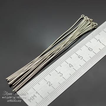 Пины для бижутерии 80 мм родиевое покрытие с петелькой artikul: 109449 photo 4