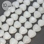 Кварц белый 10 мм бусины сердечки - маленькое фото 1