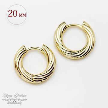 Швензы конго ЛАГОС 20 мм кольца позолота арт: 109784 фото 2