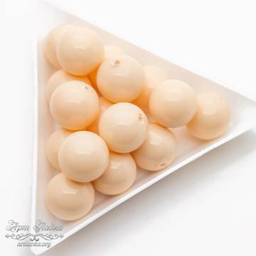 Жемчуг Shell pearl под вклейку 12 мм кремовый полупросверленный шарик - фото изображение товара, artikul: 109886