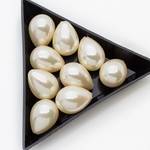 Жемчуг Shell pearl под вклейку 16 мм айвори полупросверленные капли - маленькое фото 1