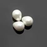 Жемчуг Shell pearl под вклейку 18 мм белые полупросверленные капли - маленькая фотография 2