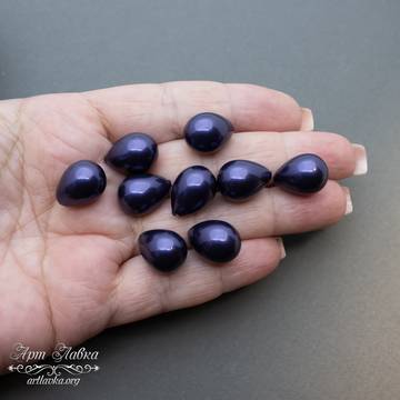 Жемчуг Shell pearl для вклейки 16 мм синие полупросверленные капельки artikul: 109913 photo 4