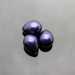 Жемчуг Shell pearl для вклейки 16 мм синие полупросверленные капельки - маленькая фотография 2