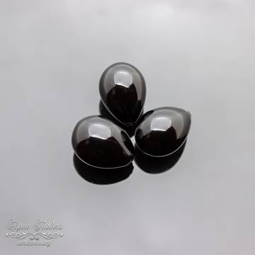 Жемчуг Shell pearl для вклейки 16 мм черные полупросверленные капельки арт: 109916 фото 2